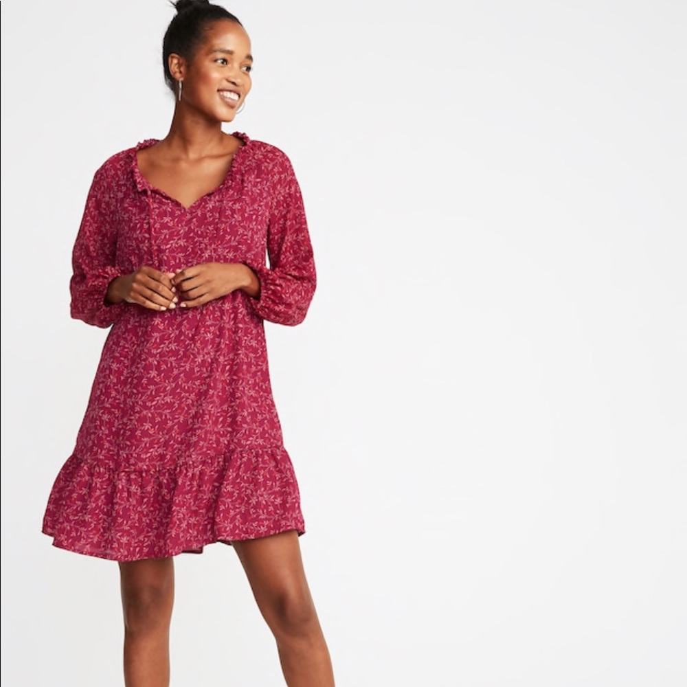 Ruffled Georgette Swing Dress for Women